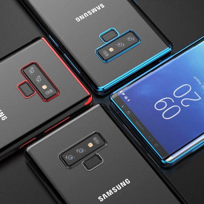 For Samsung Galaxy Note 9 case, Vpower Painted frame Crystal Clear tpu soft Phone case for samsung note 9 case cover