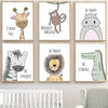 Zebra Hippo Giraffe Lion Crocodile Nursery Wall Art Canvas Painting Nordic Posters And Prints Wall Pictures Baby Kids Room Decor