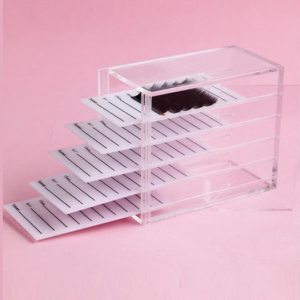 False Eyelashes Storage Box 5 Layers Acrylic Pallet Lash Holder For Eyelash Extension Individual lash Volume Display Stand Tools