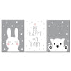 Baby Nursery Wall Art Canvas Poster Print Cartoon Rabbit Bear Painting Nordic Kids Decoration Picture Children Bedroom Decor
