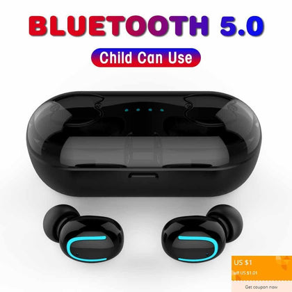 Bluetooth Earphones 5.0 True Wireless Earbuds Stereo Bluetooth Headphone Earphone Headset with Built-in HD Mic Charging Case Q13