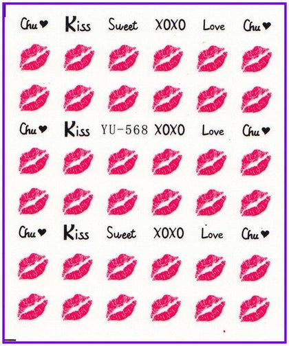 Nail Sticker FLOWER BUTTERFLY MARINE CONCH KISSES LIP STICK Water Transfers Stickers Nail Decals Stickers Water  YU561-572