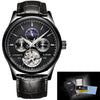 Lige Fashion Business Mens Automatic Watch Leather Waterproof Mechanical  Watch Mens Tourbillon Sport Watches Relogio Masculino
