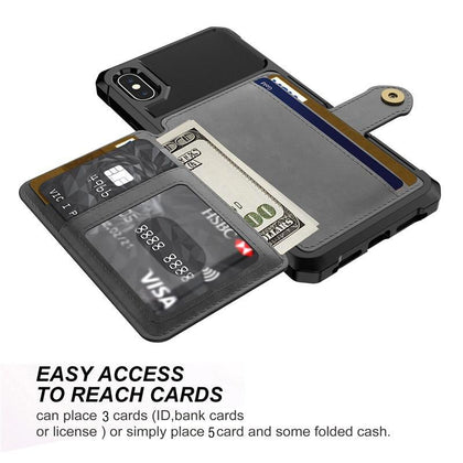 Luxury Retro PU Leather Magnetic absorption Wallet Case for iPhone X XS MAX XR 6 6s 7 8 Plus Cases Multi Card Holders Flip Cover