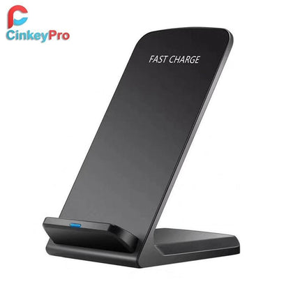 CinkeyPro QI Wireless Charger Quick Charge 2.0 Fast Charging for iPhone 8 10 X Samsung S6 S7 S8 2-Coils Stand 5V/2A & 9V/1.67A