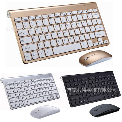 Portable Wireless Keyboard for Mac Notebook Laptop TV box 2.4Ghz Mini Keyboard Mouse Set Office for IOS Android Russian Sticker