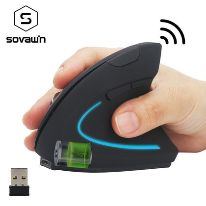 Sovawin Vertical Mouse Wireless Rechargeable USB PC Vertical Gaming Mouse Ergonomic Optical 1600 DPI 2.4Ghz For Video Game      