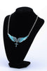 Yacq Angel Wing Cross Choker Necklace Guardian Women Biker Crystal Jewelry Gifts Her Girl Silver Color Nc01 (18+2)"