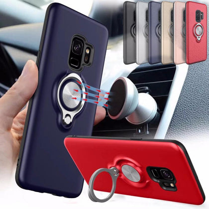 For Samsung Galaxy S9 PLUS case Car Holder Stand Magnet Suction Finger Ring Cover For S7 EDGE A8 2018 S8 S10 PLUS S10E NOTE 9 8