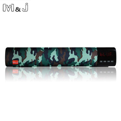 M&J Powerful 10W Bluetooth Speaker Soundbar HIFI Mini Altavoz  support TF card FM USB Clock speaker For Computer PC Tablet TV