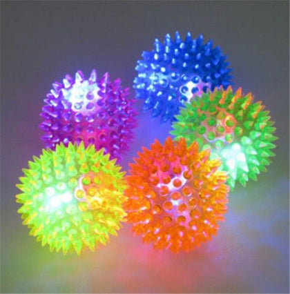 Light-Up Spikey LED Ball Dog Cat Flashing Sensory Fun Blinking Spiky Balls for All Pets Toys
