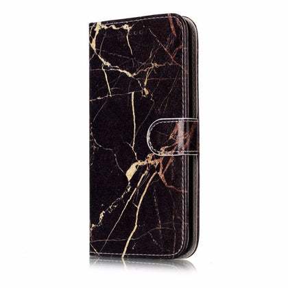 COATUNCLE Flip Leather Case sFor Coque Samsung Galaxy J5 2017 J530 Case For Samsung J5 2015 2016 Wallet Cover Marble Phone Case