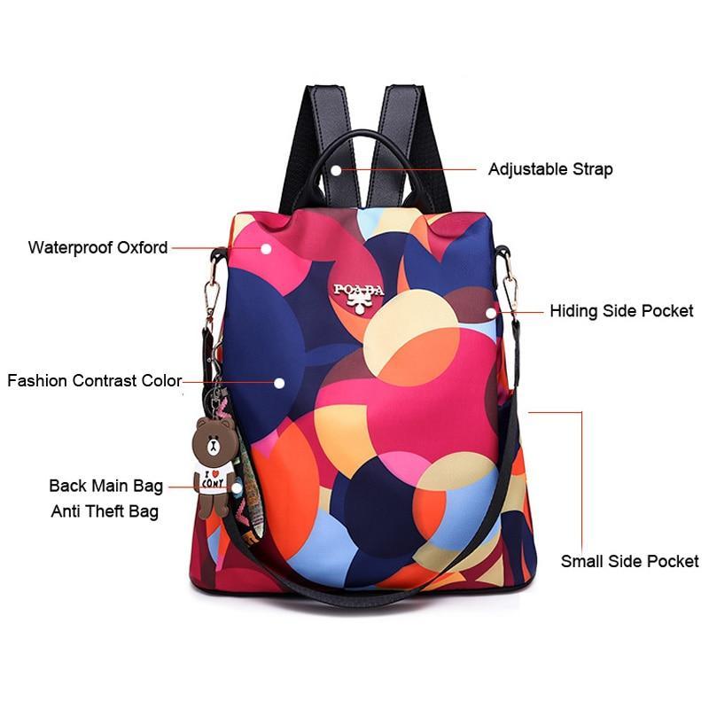 Fashion Multifunction Backpack Women Oxford Bagpack Female Anti Theft Backpack School Bag For Teenager Girls Sac A Dos Mochila