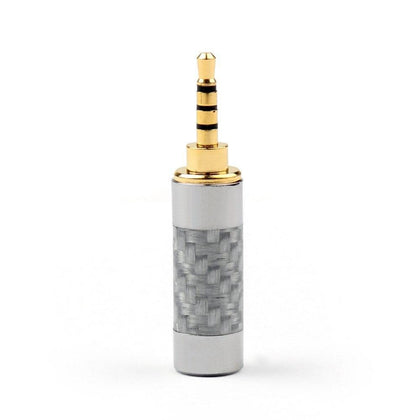Areyourshop 2.5mm 4 Pole Audio Plug Jack Gold-plated Carbon Fiber Step Type Silver 1/4Pcs Wholesale Connector for Cable Wires