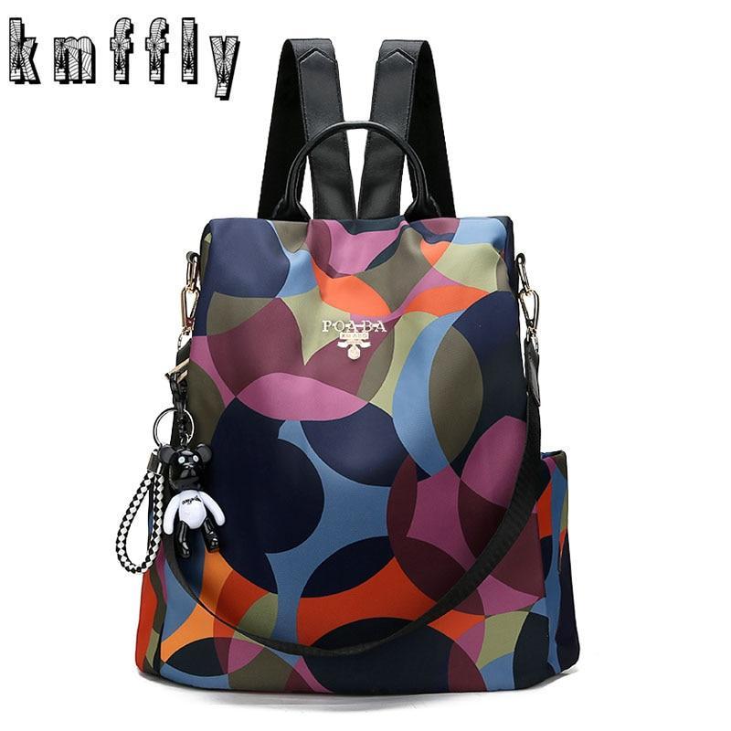 Kmffly Backpack Casual Anti Theft Backpack For Teenager Girls Women Oxford Multifuction Bagpack Schoolbag 2019 Sac A Dos Mochila (Color)