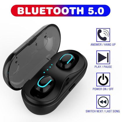 5.0 Bluetooth Earphone Mini Bluetooth Headphone in-ear Headset for 6 Hours Working Wireless Earbuds Bass Automatically Pairing