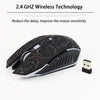 Rechargeable Breathing Led Wireless Gaming Mouse Usb 2.4Ghz 2000 Dpi Gamer Optical 10M Muoses For Pc Desktop Laptop Computer (Black)