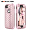 3-In-1 Impact Cover Hard&Soft Silicone Hybrid Case Universal For Iphone 6 6S 7 7 Plus 8 8 Plus Armor Phone Cases Bling Diamond