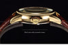 Men Wrist Watches Luxury Golden Skeleton Mechanical Steampunk Male Clock Automatic Wristwatch Leather Strap Herren Horloges