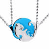 Us Stock Uloveido Fashion Matching Blue Cat Necklace Pendant For Men Women Couple Necklace Pendant Stainless Steel Jewelry Sn156