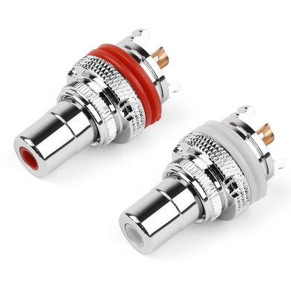 Areyourshop RCA Female Socket Chassis Connector Rhodium Plated Copper Jack 32mm Wholesale Connector Plug Jack White Red 