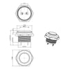 Areyourshop Mini 2 Pin 12Mm Metal Push Button Momentary Switch Waterproof High Round Dc 36V/2A Stain