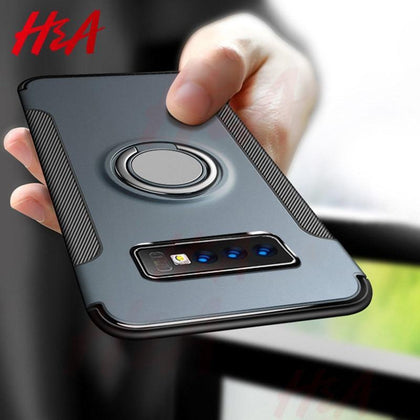 H&A Luxury Shockproof Phone Case For Samsung Galaxy S10 Lite S10 Plus Magnetic Ring Stand Phone Cover For Samsung S10Lite Case