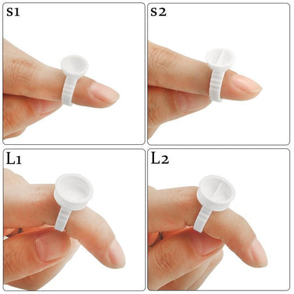 Wholesale 50/100Pcs Disposable Eyelash Extension Glue Rings,Eyelash Extension Glue Holder Holder glue container Tattoo Pigment