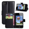 Konsmart New Book Style Wallet Cover For Iphone 4S Flip Pu Leather Case For Iphone 4 4S Iphone4S Black Funda Cellphone Cases (Black)