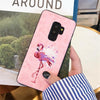 Dchziuan Phone Case For Samsung Galaxy S8 S8Plus S9 S9 Plus Note 8 9 S10 Plus Case Embroidery Flamingo Pink Soft Cover Coque