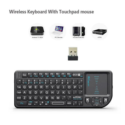 Original Rii X1 Mini Wireless Keyboard 2.4G Air Mouse Handheld Touchpad gaming keyboard Rii X1 for smart android tv box PC