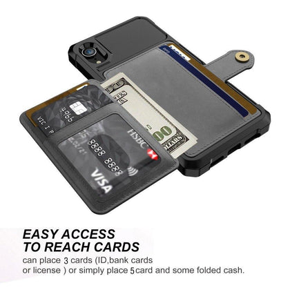 HYAIZLZ for iPhone Xr 6 7 8 Case with Card Holder Leather Back Case Cover for Apple iPhone Xs Max X Xs 6 7 8 Plus Case Capa