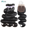 Brazilian Body Wave Sew In With Closure 100 Human Hair Bundles With Closure 2/3 Bundles And Closure Deals Allove Non Remy Hair
