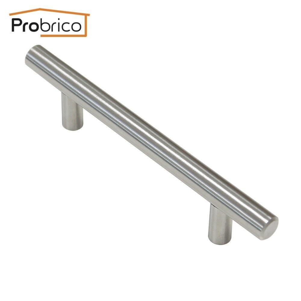 Probrico Kitchen Cabinet Handle 10Pack Pd201Hss96 Stainless Steel Diameter 12Mm Hole Center 96Mm 3.8" Furniture Drawer Knob Pull