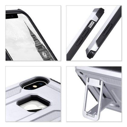 Hybrid Dual Layer Hard TPU+PC Kickstand Phone Case For iPhone XS Max XR X 6 6S 7 8 Plus Shockproof Anti Slip Protective Cover