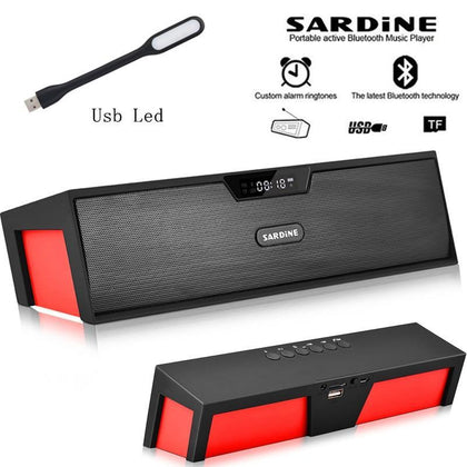 Big power 10W Sardine HIFI portable wireless bluetooth Speaker, Stereo Soundbar TF FM radio subwoofer column for computer player