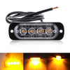 12V - 24V 4 Led Strobe Warning Light Strobe Grille Flashing Lightbar Truck Car Beacon Lamp Amber Yellow White Traffic Light