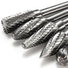 5Pcs 1/4 Inch 6Mm Head Tungsten Carbide Rotary Point Burr Milling Cutters Die Grinder Shank Set For The Mill