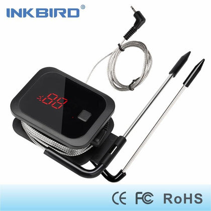 Inkbird Food Cooking Bluetooth Wireless BBQ Thermometer IBT-2X With Double Probes and Timer For Oven Meat Grill free app control