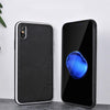 Genuine Leather For Iphone 7 Case Fashion Business Phone Case For Iphone 8Plus X Xs Solid Color Shock Resistance Protective Case