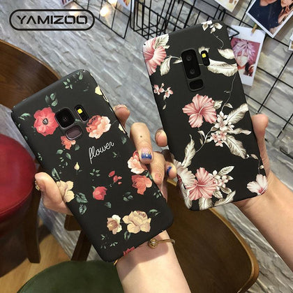 YAMIZOO s8 s9 Plus Case For Samsung Galaxy s7 Edge Case Cover Hard Flower Coque Phone Cases For Samsung s8 Plus s9 Case Note 8  