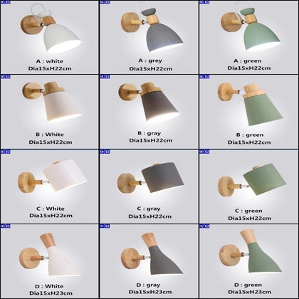 Nordic minimalist solid wood cartoon Wall Lamp Modern Creative LED E27 Wall Light for Bedroom bedside Restaurant Coffee Bar