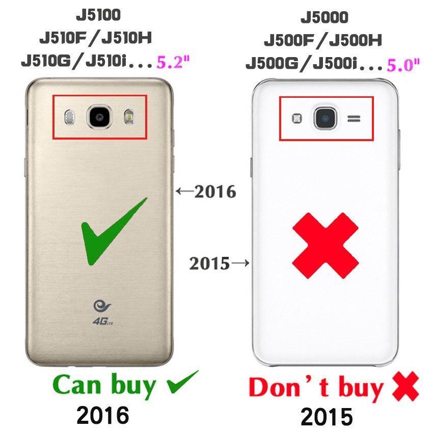 360 Flip Cover Leather Wallet Phone Case For Samsung Galaxy J5 2016 J 5 J510 J510F J510H J510Fn Sm-J510Fn With Card Holder Cases