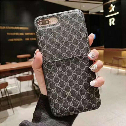 JCOVRNI The New Classic  double O-pattern card holder for iphone XR XSMAX 7plus 8plus all-inclusive protection phone back cover