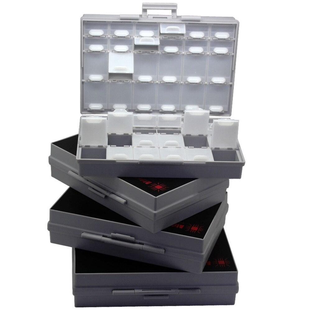 Aidetek Box Organizer Craft Beads Storage Lids Empty Enclosure Smd Smt Organizer Surface Mount Plastic Toolbox Label 4Boxall48