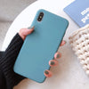 USLION Candy Color Phone Case For iPhone XS 11 Pro Max XR XS Max X Plain Silicone Cover For iPhone 6 6S 7 8 Plus Soft TPU Case