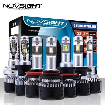 NOVSIGHT H4 H11/H8/H16jp H7 LED Car Headlights Bulbs 70W 10000LM H15 Hi/lo Driving Fog Lights H1 H3 9005 9006 Headlamp Light D40