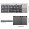 Zienstar Azerty French Tri-Folding Wireless Bluetooth Keyboard With Ttouchpad For Ipad/Iphone/Macbook/Pc Computer/Android Tablet (Grey Black)