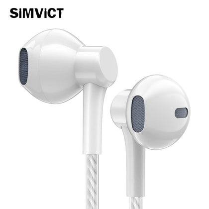 SIMVICT Sports Earphone With Microphone 3.5mm In-Ear Stereo Earbuds Headset For Computer Cell Phone MP3 Music Headphones
