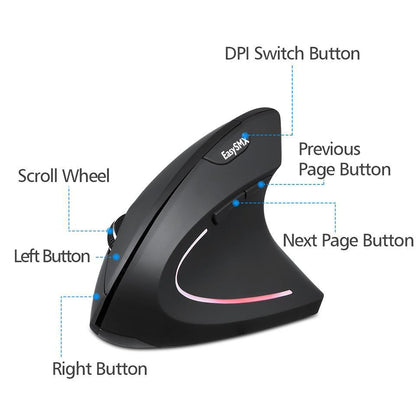 2.4G Wireless Vertical Mouse EasySMX G814 Computer Mouse 4 DPI Settings 6 Buttons Optical Ergonomic Mice For Laptop PC Mouse